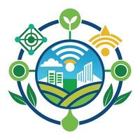 Modern logo representing a digital agriculture innovation focused on sustainable farming practices and technology integration for the future of agriculture vector