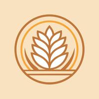 Artisanal minimalist logo design featuring a simple wheat motif perfect for a modern bakery aesthetic focusing on quality and craftsmanship vector