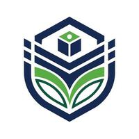 Modern minimalist logo design representing innovative precision agriculture technology and sustainable farming practices in contemporary style vector