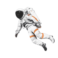 Cosmic ballet. An isolated astronaut floats through the void of space png