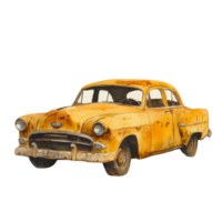 Weathered charm. An artistic watercolor rendering of a vintage automobile png