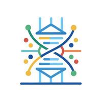 Minimalist logo design representing a DNA storage platform featuring colorful elements and a unique structure for modern biotechnology applications vector