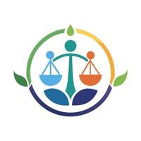 Balanced minimalist logo representing mediation services focused on harmony, equitable resolution, and support in dispute resolution practices for various populations and needs vector