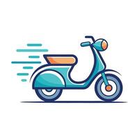 Innovative logo design for a modern electric scooter sharing service showcasing a vibrant, clean scooter in motion with a stylized speed effect vector