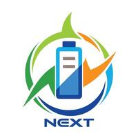 Simple logo representing innovative battery technology for next generation energy solutions in a dynamic design vector