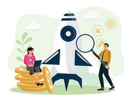The concept of teamwork and business growth. vector