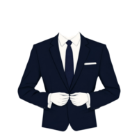 Stylized Suit Illustration with Anonymous Figure on Isolated Background png
