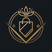 Refined minimalist logo design for luxury goods retailer featuring elegant elements and a sophisticated color palette vector