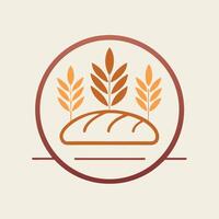 Artisanal bakery logo featuring minimalist design with a simple wheat and bread motif, capturing the essence of traditional baking and quality ingredients in a modern style vector