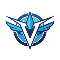 Modern logo design showcasing electric aviation with a dynamic blue color palette and aerodynamic elements representing innovation in flight technology vector