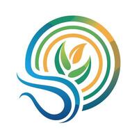 Elegant and modern logo design capturing the essence of biometric authentication with organic elements featuring circular patterns and vibrant colors vector