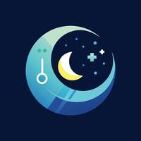 Restful minimalist logo design representing sleep technology company showcasing tranquility and innovation in a night atmosphere with calming colors and simple shapes vector