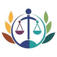 Balanced minimalist logo representing mediation services for conflict resolution and family matters in a calming color palette inspired by nature vector