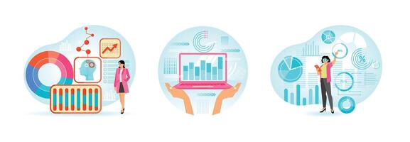 Data analysis concepts. Through modern graphics and statistical elements vector