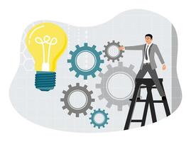Project progress or development to increase performance concept. vector