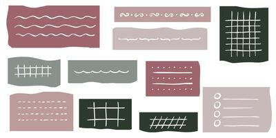 Checked crayon wallpaper print and striped pencil paper texture for artistic collages and notes vector