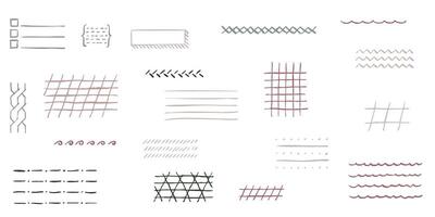 Pencil line drawn square and stripe pattern for note pages and geometric creative backgrounds vector