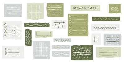 Crayon pencil drawn geometric plaid and lined square patterns for note design and craft projects vector