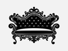 Decorative Sofa Furniture Silhouette Illustration for Creative Spaces vector