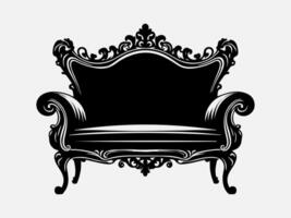 Comfortable Sofa Furniture Silhouette Illustration for Home Themes vector