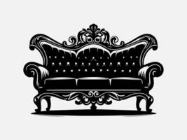 Clean Line Sofa Furniture Silhouette Illustration for Minimalist Spaces vector