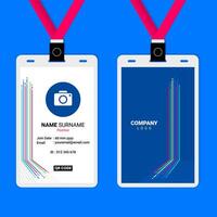 ID Card Design with Abstract Line Composition and Stroke Textured vector