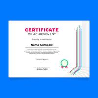 Certificate Template Design with Abstract Line Composition and Stroke Textured vector