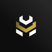 Letter VM Luxurious Monogram Logo forming Robot Knight Head with Crown vector