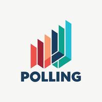 Statistical minimalist logo representing political polling with abstract bar chart elements emphasizing data analysis and public opinion trends vector