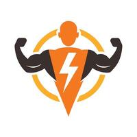 Energizing minimalist logo design for a sports nutrition brand focusing on strength, energy, and vitality, featuring bold colors that symbolize performance and health enhancement vector