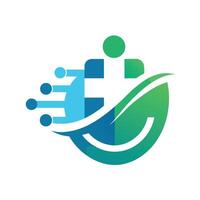 Simple logo design representing a digital health solution emphasizing innovation and connectivity in healthcare services and technology integration for improved patient outcomes vector