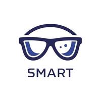 Modern logo design representing innovative smart eyewear technology with a clean and sleek aesthetic suitable for a hightech environment vector