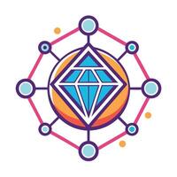 Modern logo representing innovative lab grown diamonds with vibrant colors and geometric design elements evoking technology and luxury vector