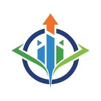 Minimalist logo design representing business strategy with upward growth symbols and a balanced color palette for professional branding vector