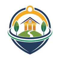 logo design representing a virtual tourism application focusing on immersive travel experiences and exploration of destinations worldwide vector
