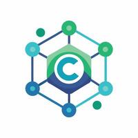 Minimalist logo design representing a carbon capture technology, featuring geometric shapes and a modern color palette emphasizing sustainability and innovation vector