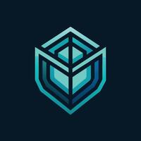 Sleek minimalist logo design for a predictive policing technology organization showcasing modern graphic elements in bluegreen color palette vector