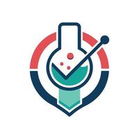 Innovative analytical logo design for a modern research laboratory emphasizing scientific exploration and precision in data analysis vector