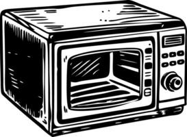 Microwave oven illustration in hand drawn style vector