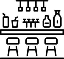 A linear style icon of a hotel bar vector