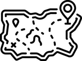 Linear icon showing a detailed route map design vector