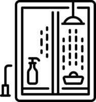 Hotel shower cabin icon in linear style vector
