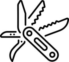 A line style icon showing a swiss knife vector