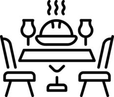 A line style icon of hotel dining table vector