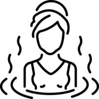 A woman taking spa bath, line style icon vector