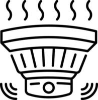 A linear style icon of an emergency smoke detector vector