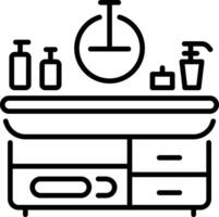 A linear style icon of hotel washbasin vector