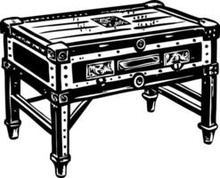 A sketchy style illustration of a trunk table vector