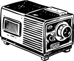 A vintage style illustration of a slide projector vector