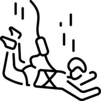 A linear icon depicting an exciting bungee jumping vector